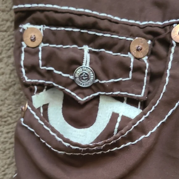 True Religion Brown Flat Front Shorts - Picture 6 of 14